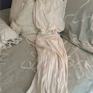 NWOT 2 piece Elegant Cream Sleeveless Maxi Dress.